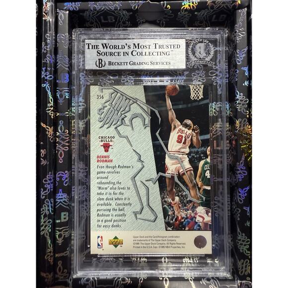BAS 1995-96 Upper Deck Slams & Jams Dennis Rodman #356 BGS Authentic Auto HOF - Picture 2 of 2